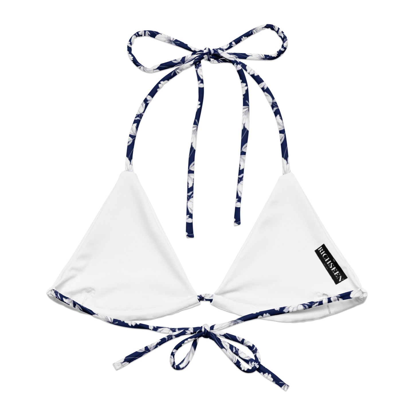 All-over print recycled string bikini top