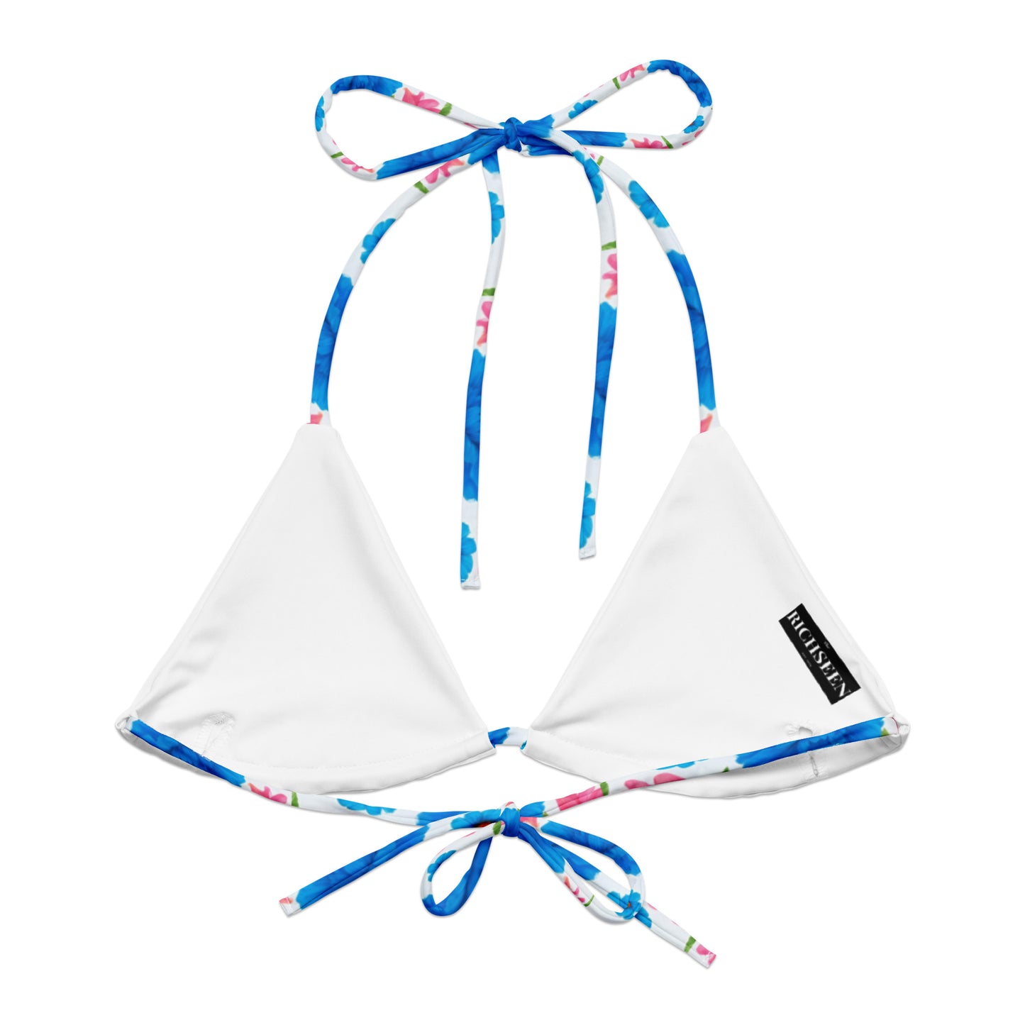 All-over print recycled string bikini top