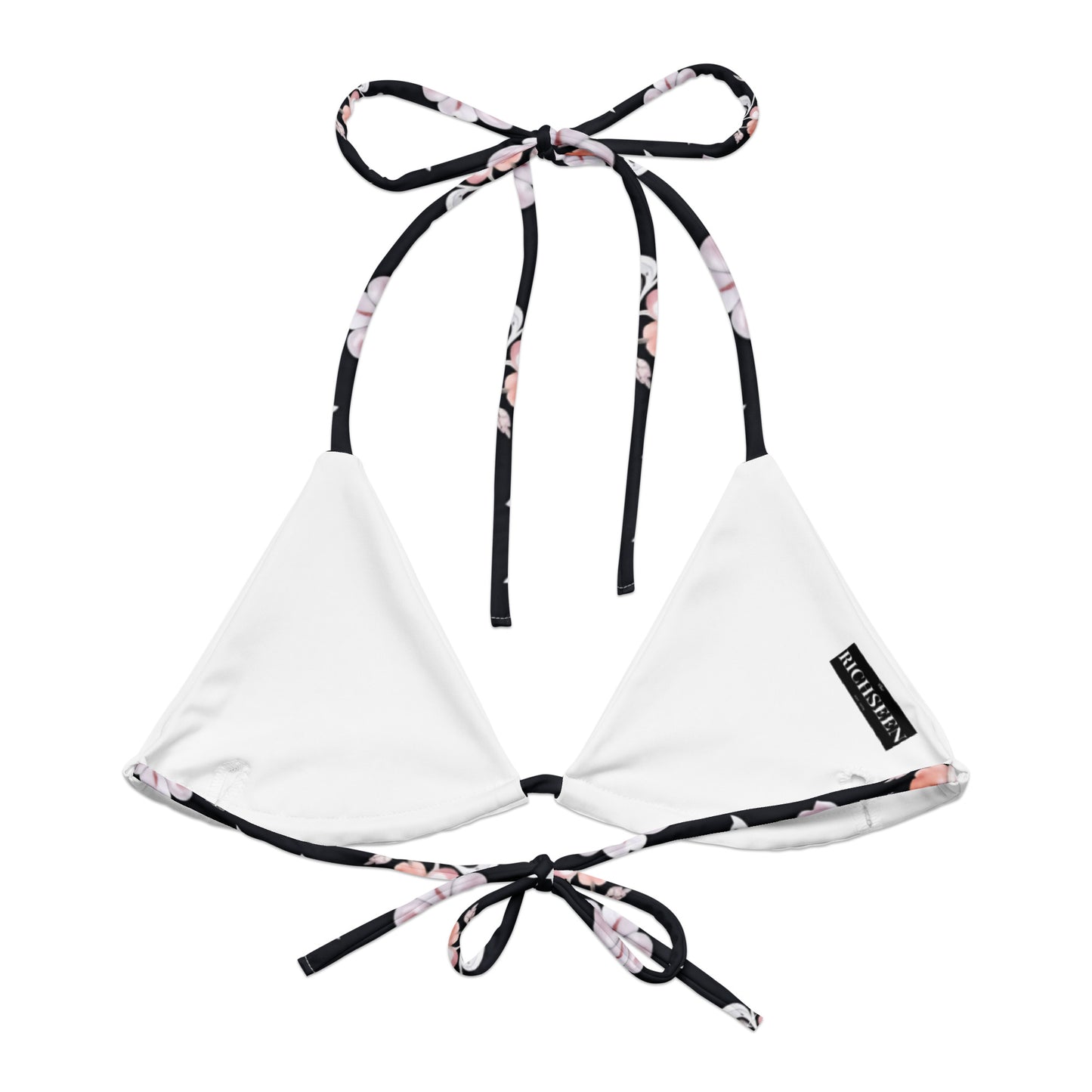 All-over print recycled string bikini top