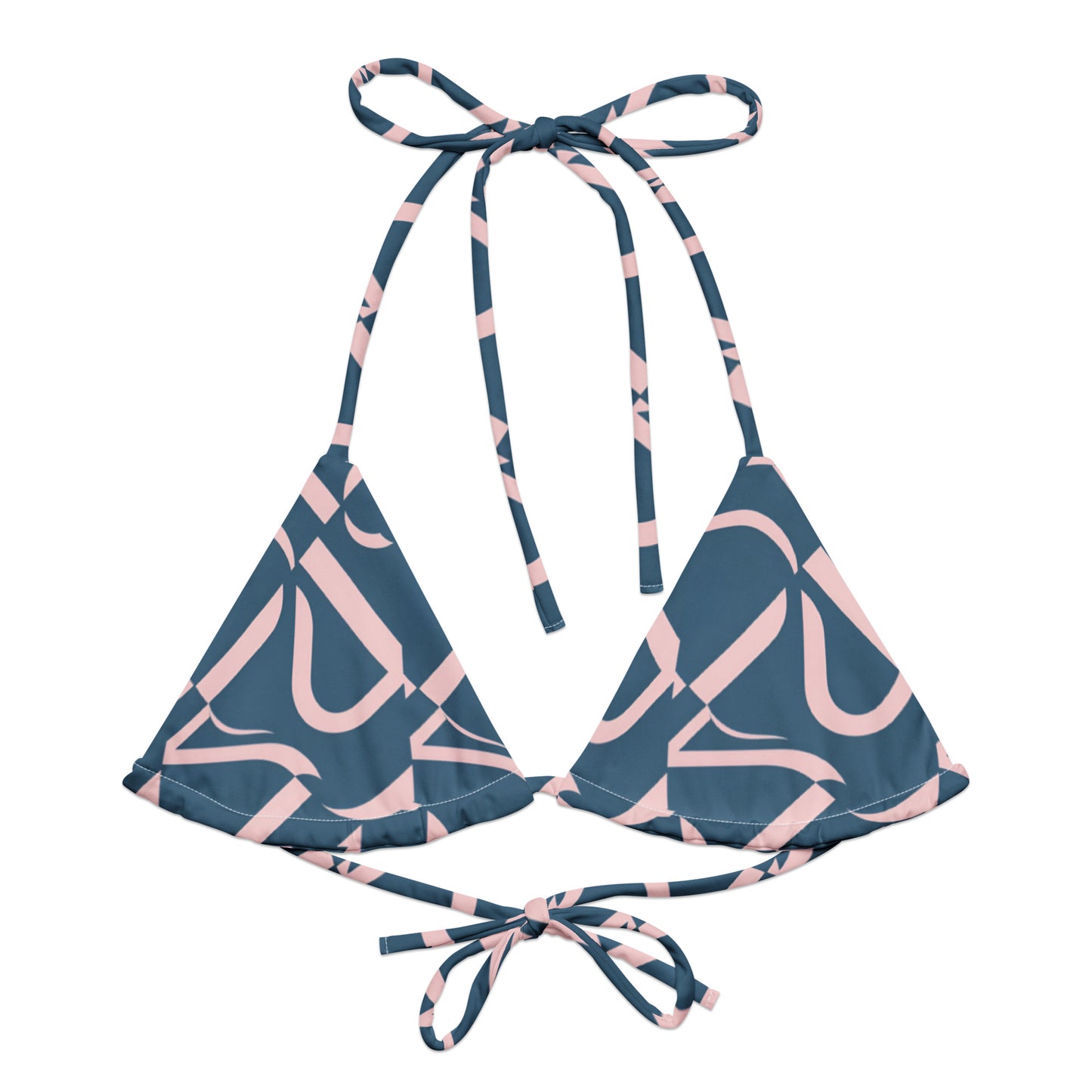 All-over print recycled string bikini top