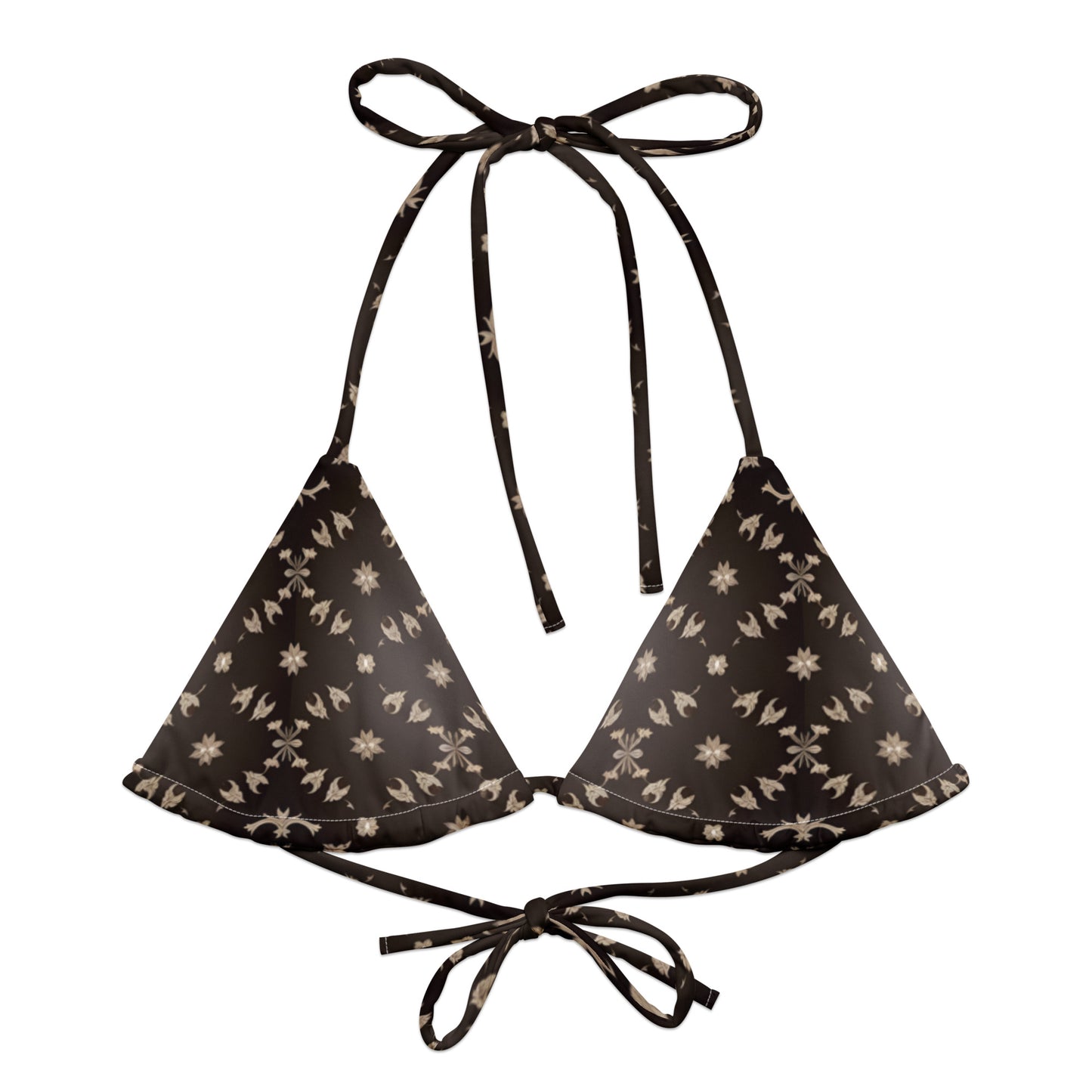 All-over print recycled string bikini top