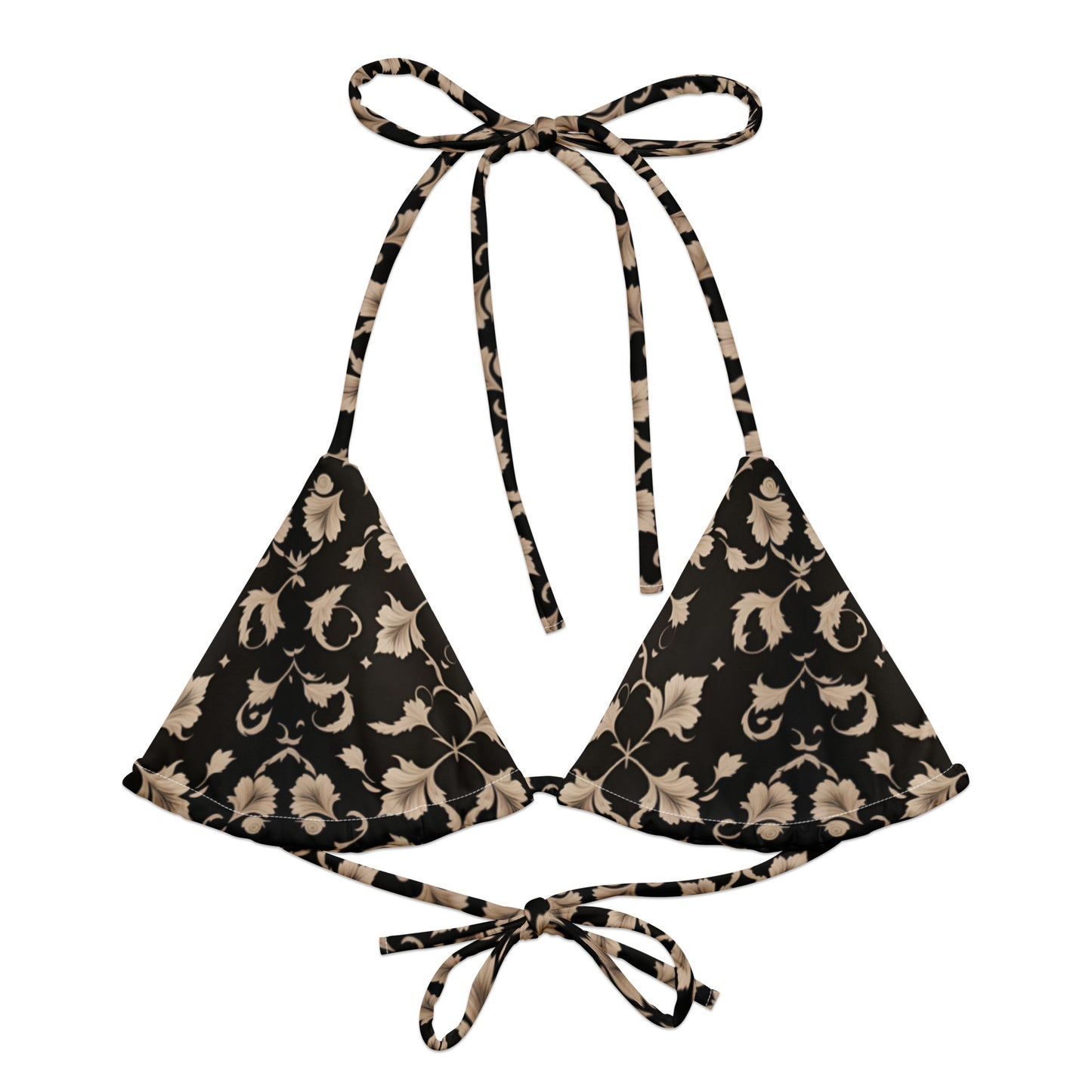 All-over print recycled string bikini top