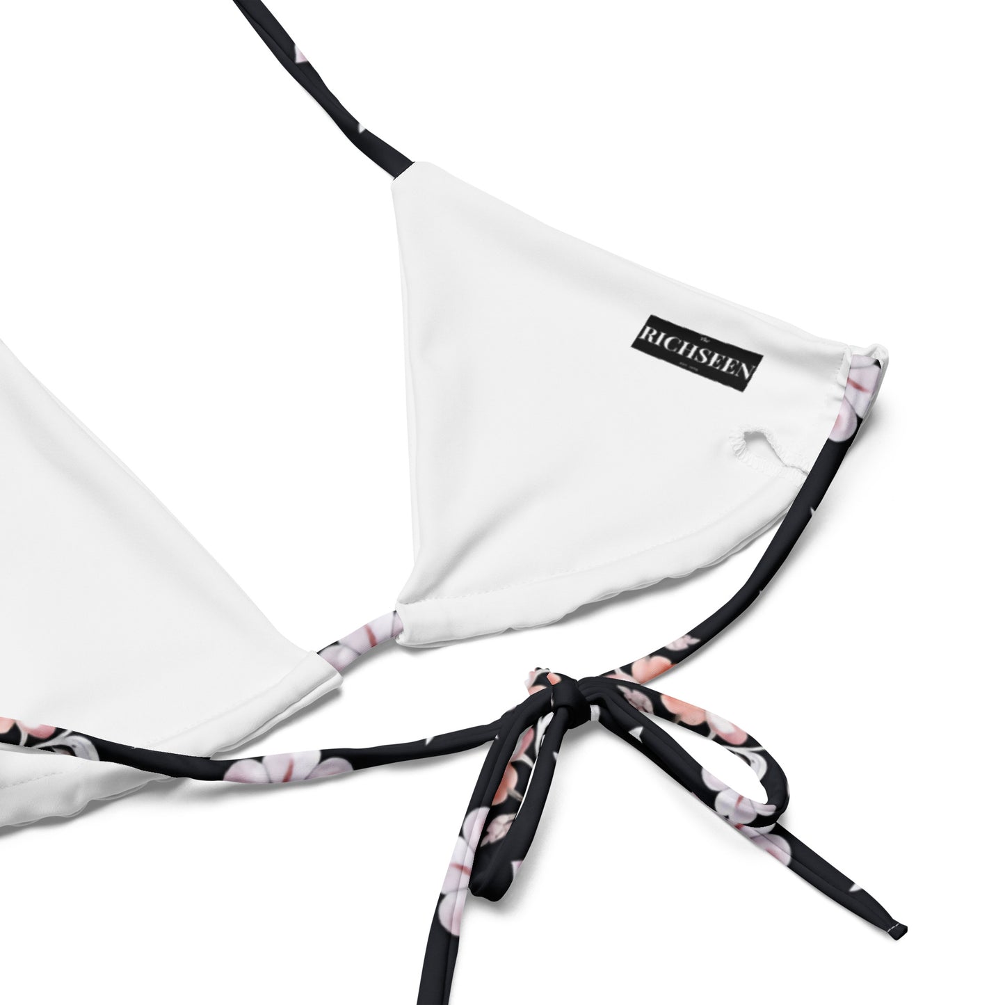 All-over print recycled string bikini top