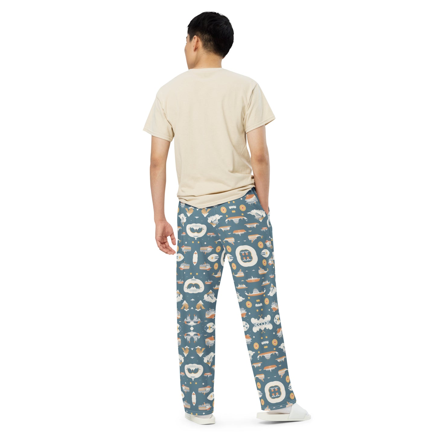 All-over print unisex wide-leg pants