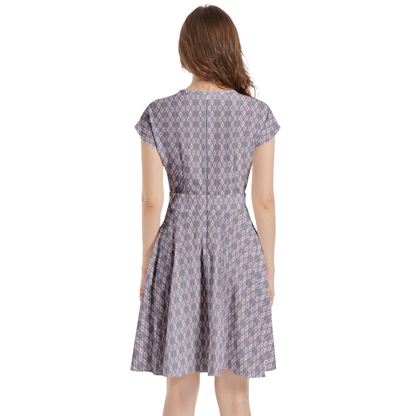 Short Sleeve Casual A-Line Midi Dress