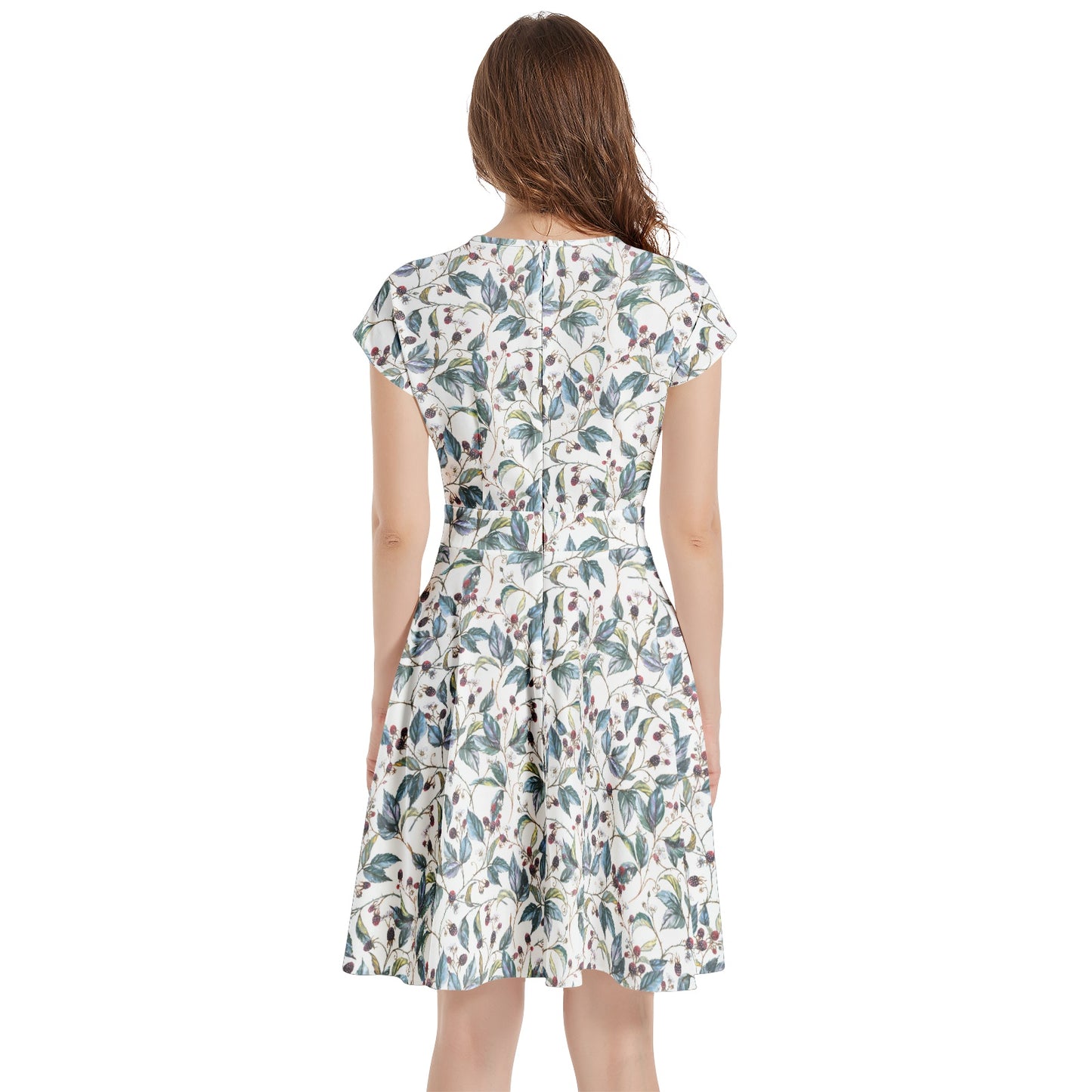 Short Sleeve Casual A-Line Midi Dress