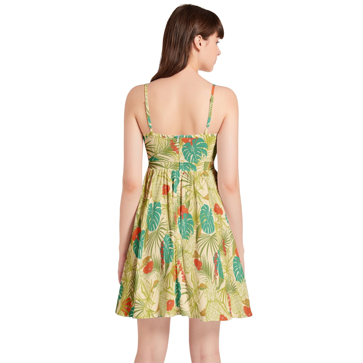 Spaghetti Strap Sleeveless Falred Hem Short Dress