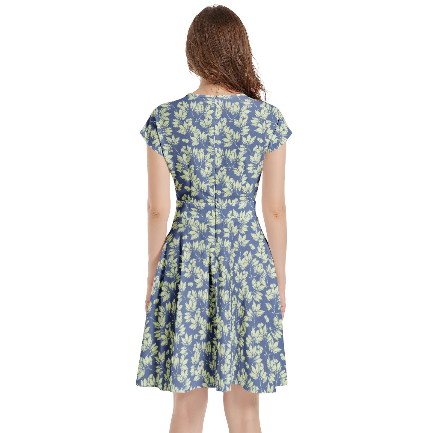 Short Sleeve Casual A-Line Midi Dress