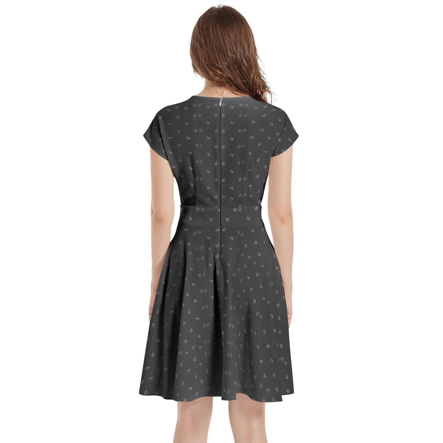 Short Sleeve Casual A-Line Midi Dress