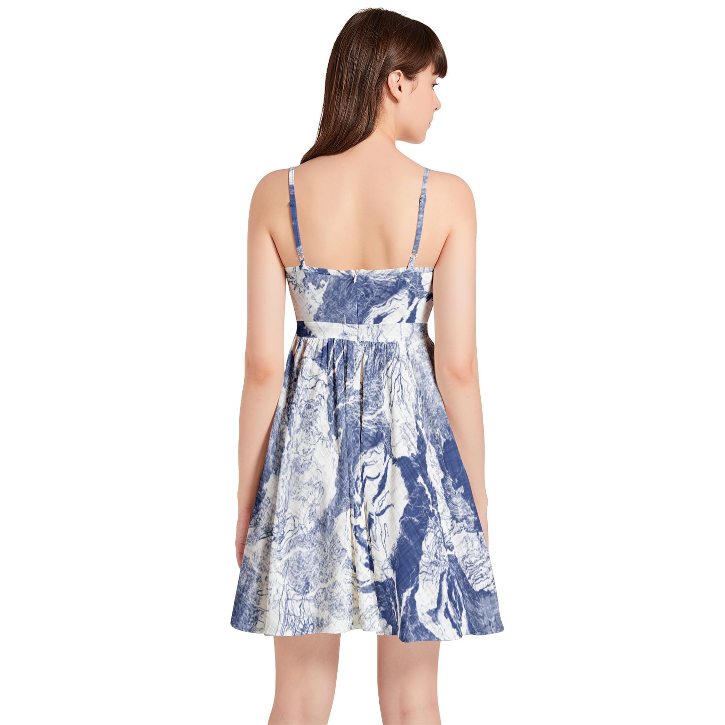 Spaghetti Strap Sleeveless Falred Hem Short Dress