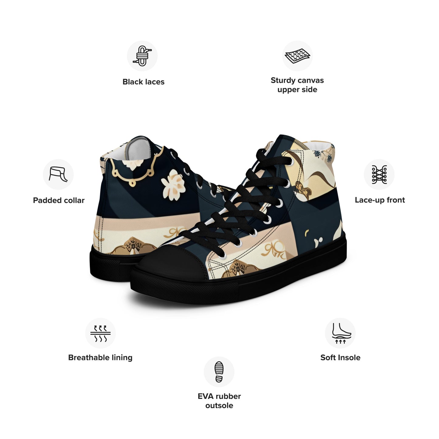 Men’s high top canvas shoes