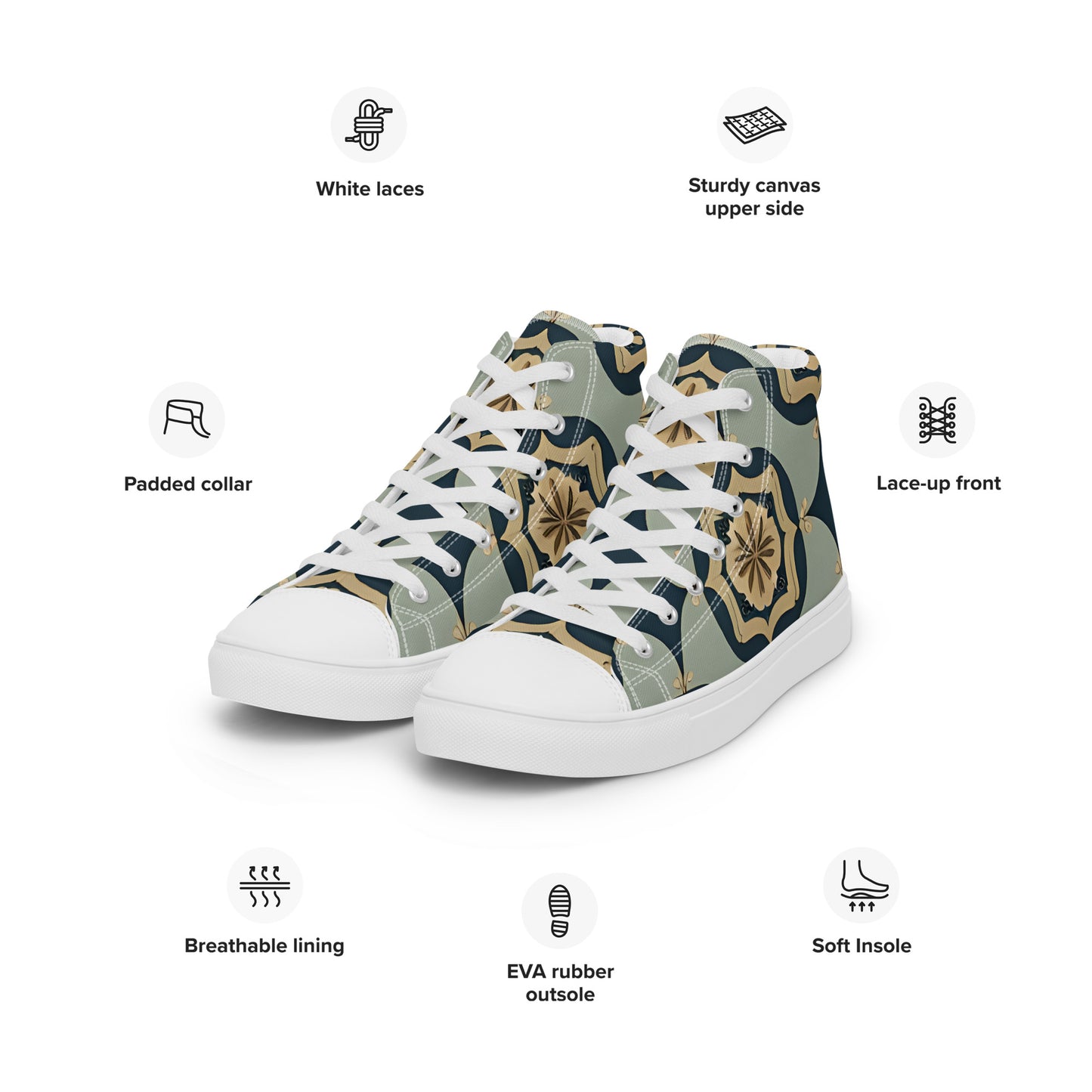 Women’s high top canvas shoes
