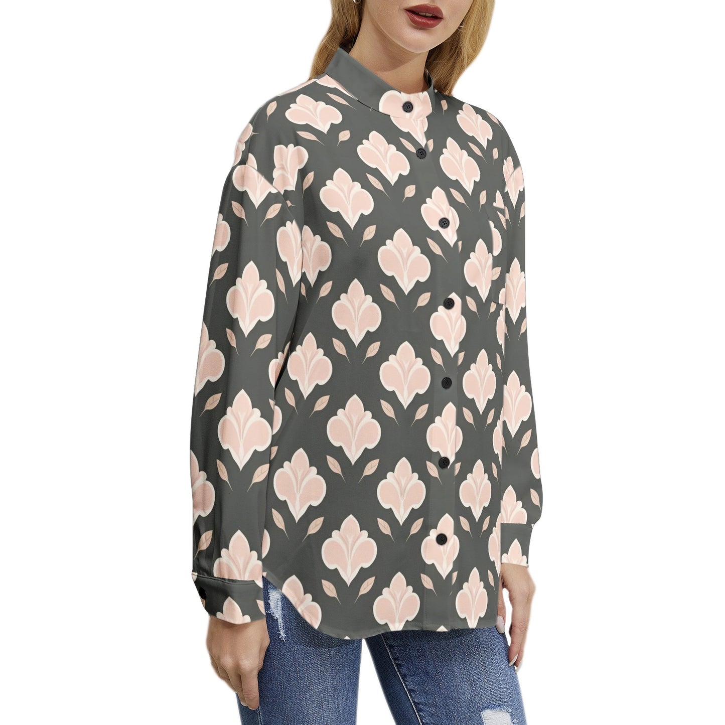 Long Sleeve Button Up Casual Shirt Top