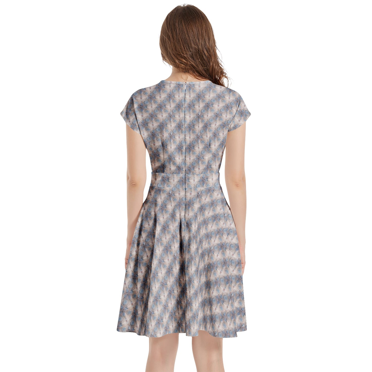 Short Sleeve Casual A-Line Midi Dress