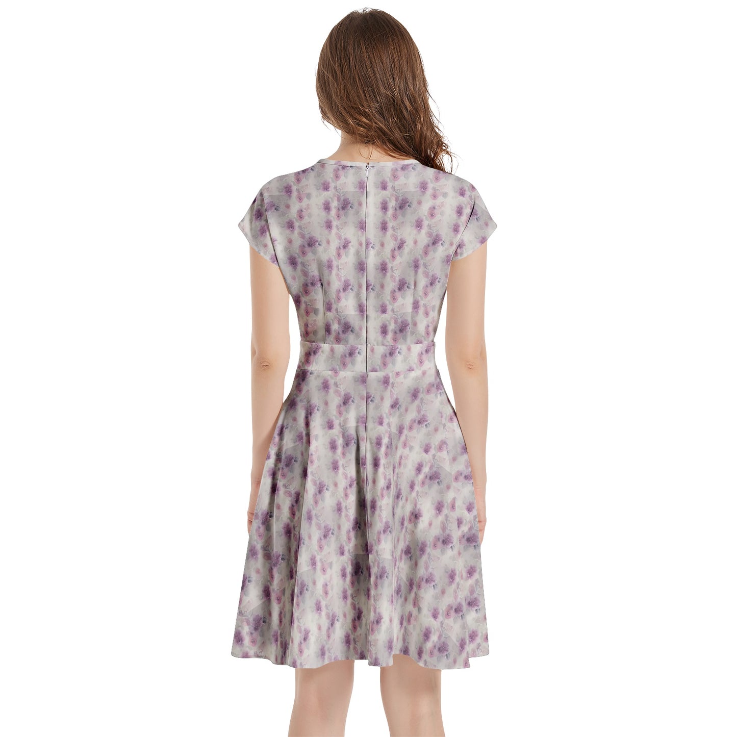 Short Sleeve Casual A-Line Midi Dress