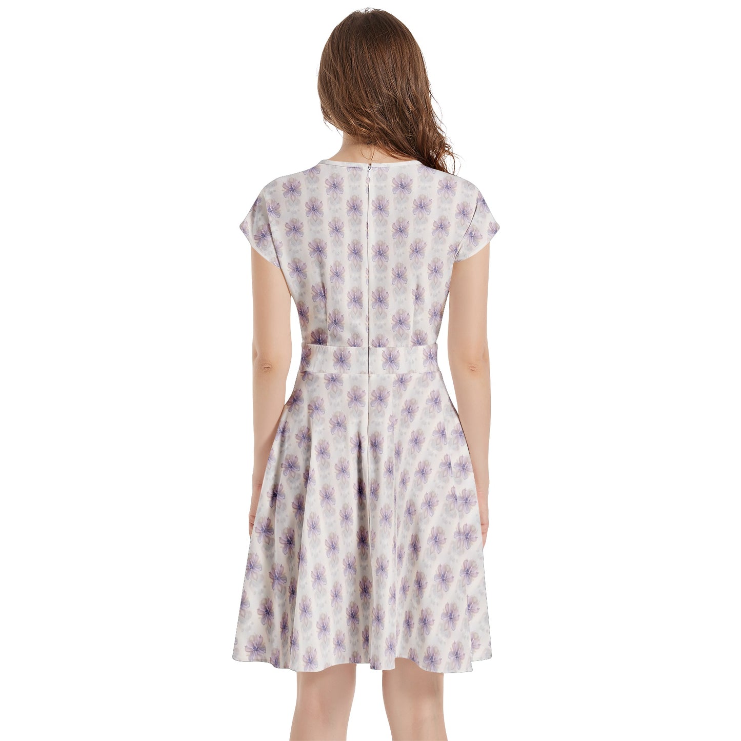 Short Sleeve Casual A-Line Midi Dress