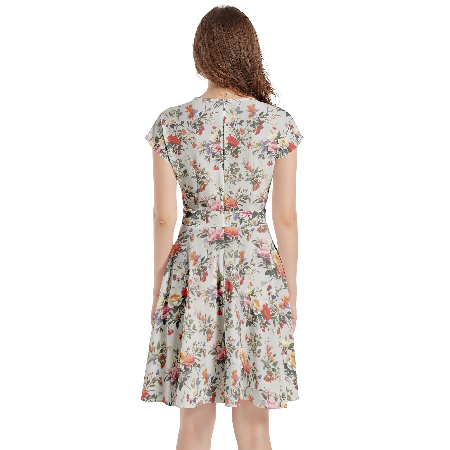 Short Sleeve Casual A-Line Midi Dress