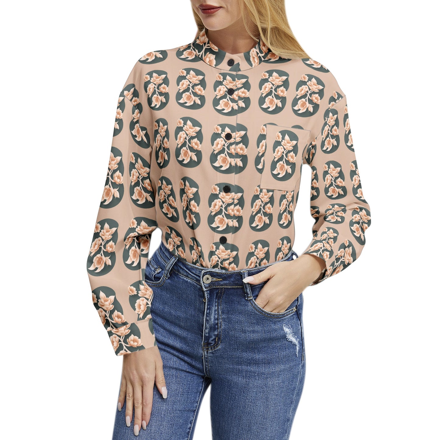 Long Sleeve Button Up Casual Shirt Top