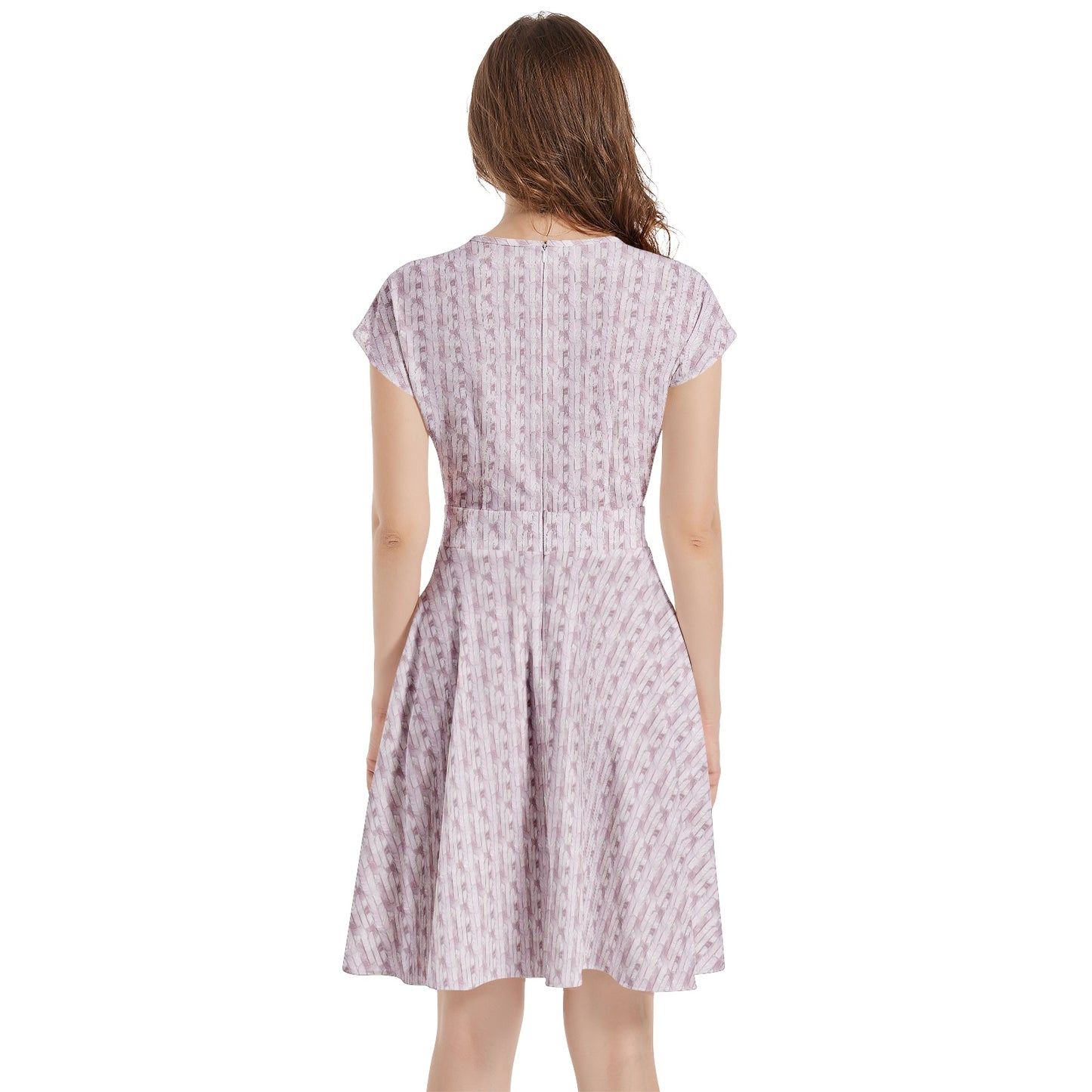 Short Sleeve Casual A-Line Midi Dress