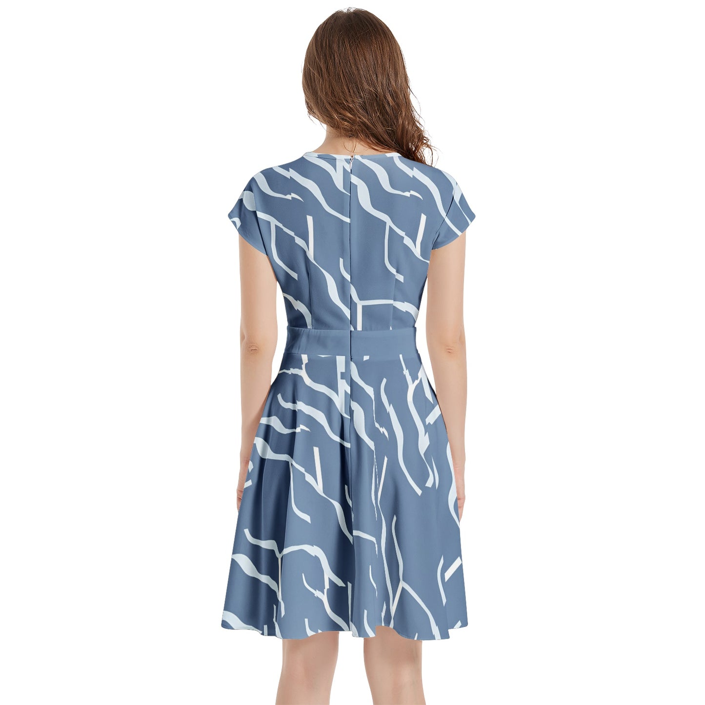 Short Sleeve Casual A-Line Midi Dress