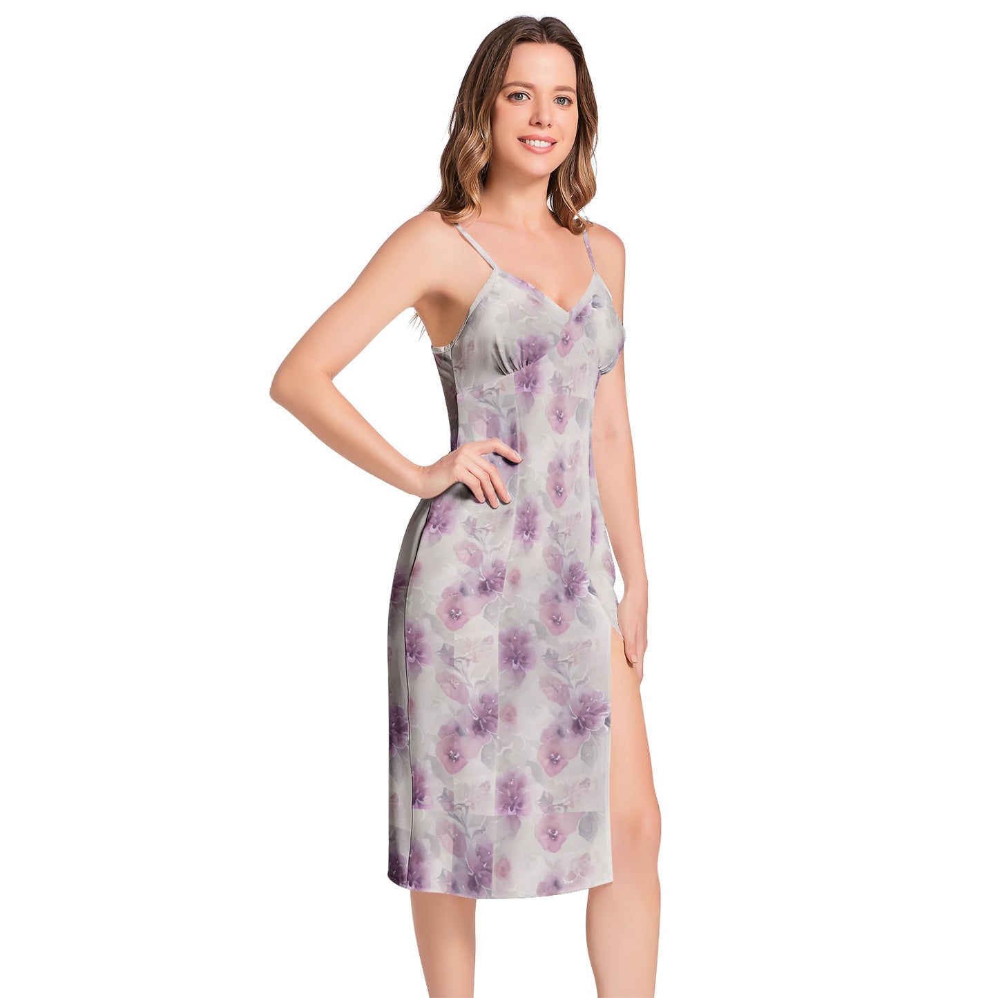 Split Thigh V-Neck Cami Dress