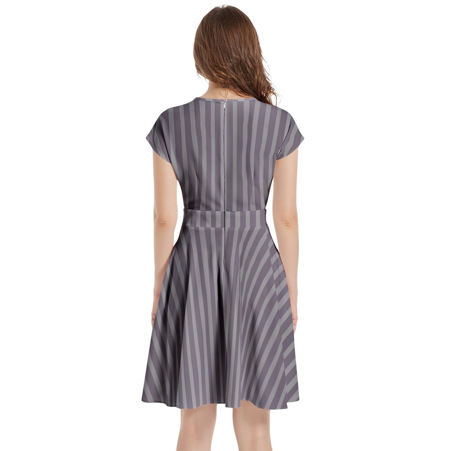 Short Sleeve Casual A-Line Midi Dress