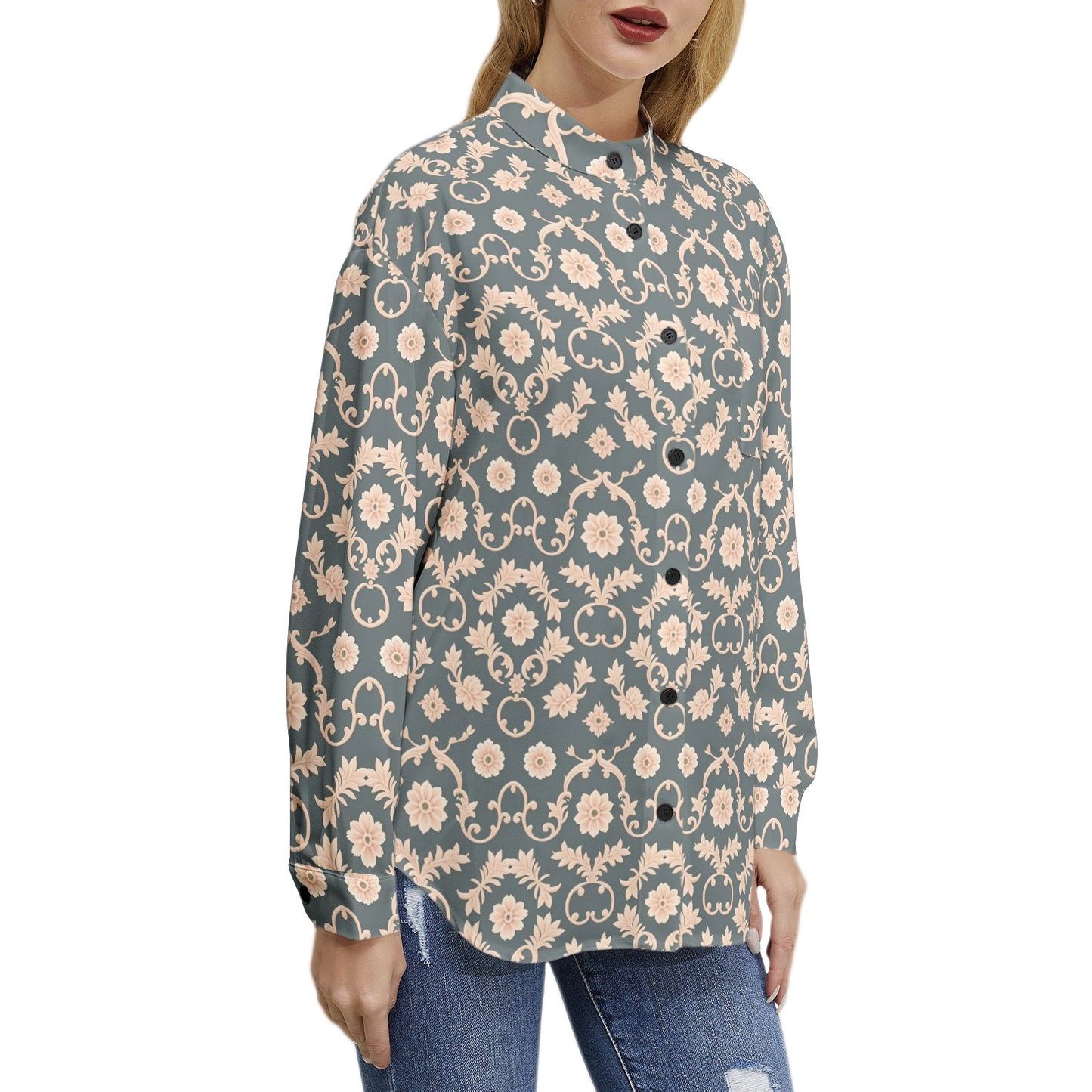 Long Sleeve Button Up Casual Shirt Top