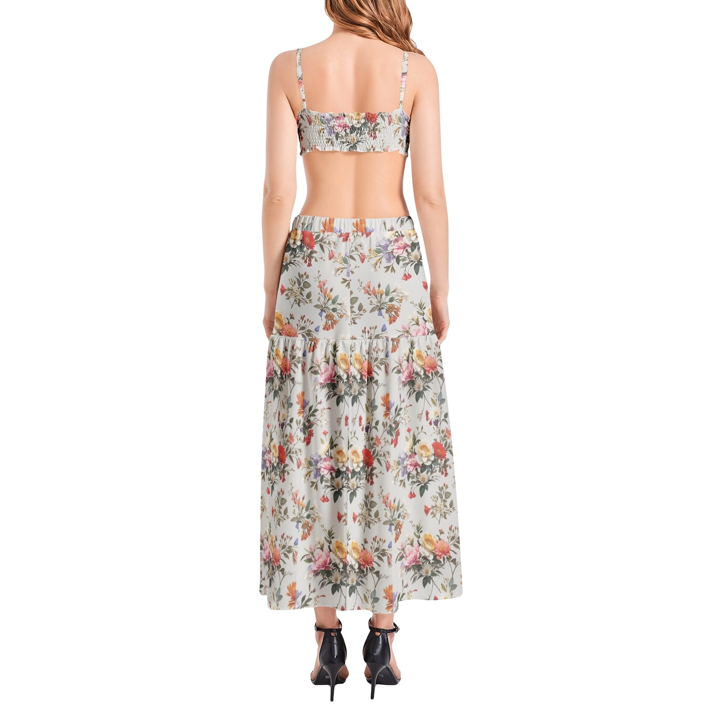 Bralette Top and High Slit Thigh Skirt Set