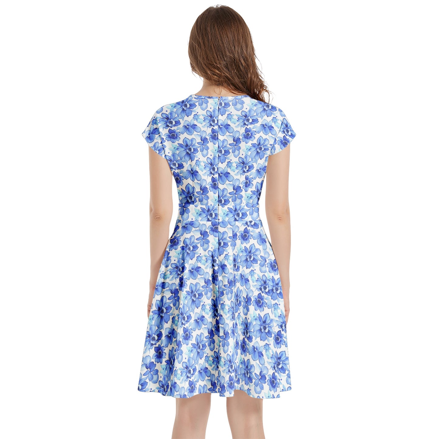 Short Sleeve Casual A-Line Midi Dress
