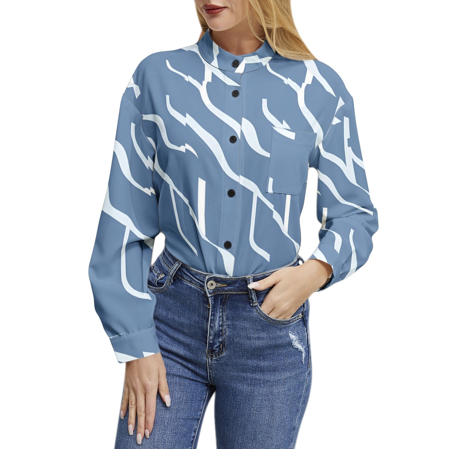 Long Sleeve Button Up Casual Shirt Top