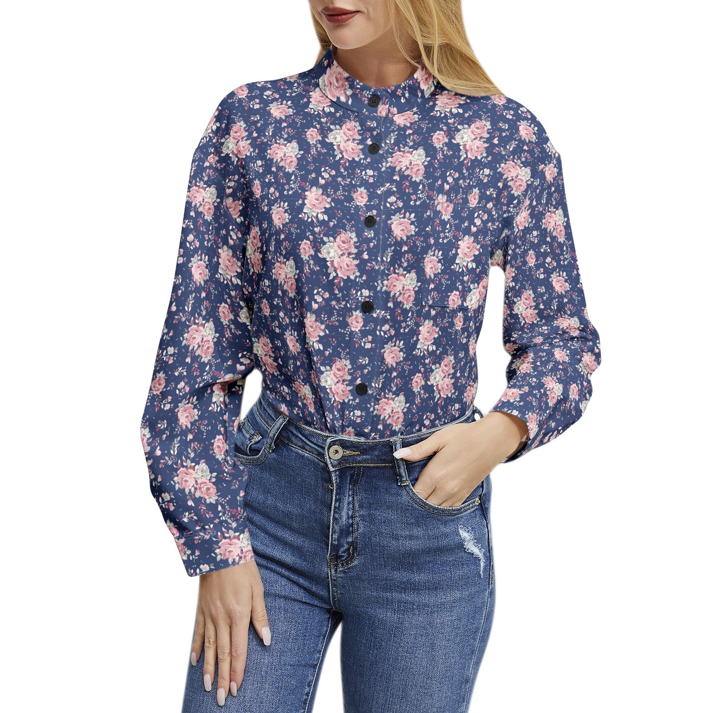 Long Sleeve Button Up Casual Shirt Top