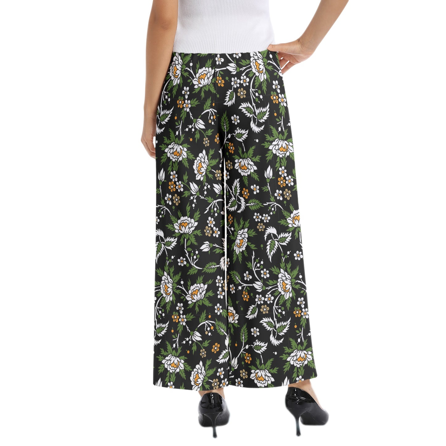 Elastic Waist Wide Leg Pant