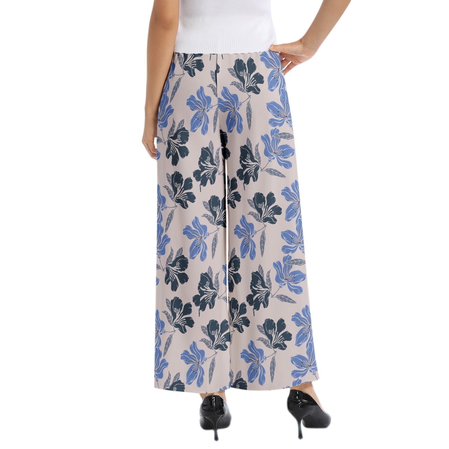 Elastic Waist Wide Leg Pant