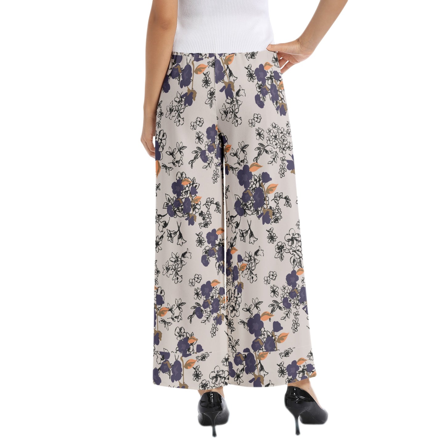 Elastic Waist Wide Leg Pant