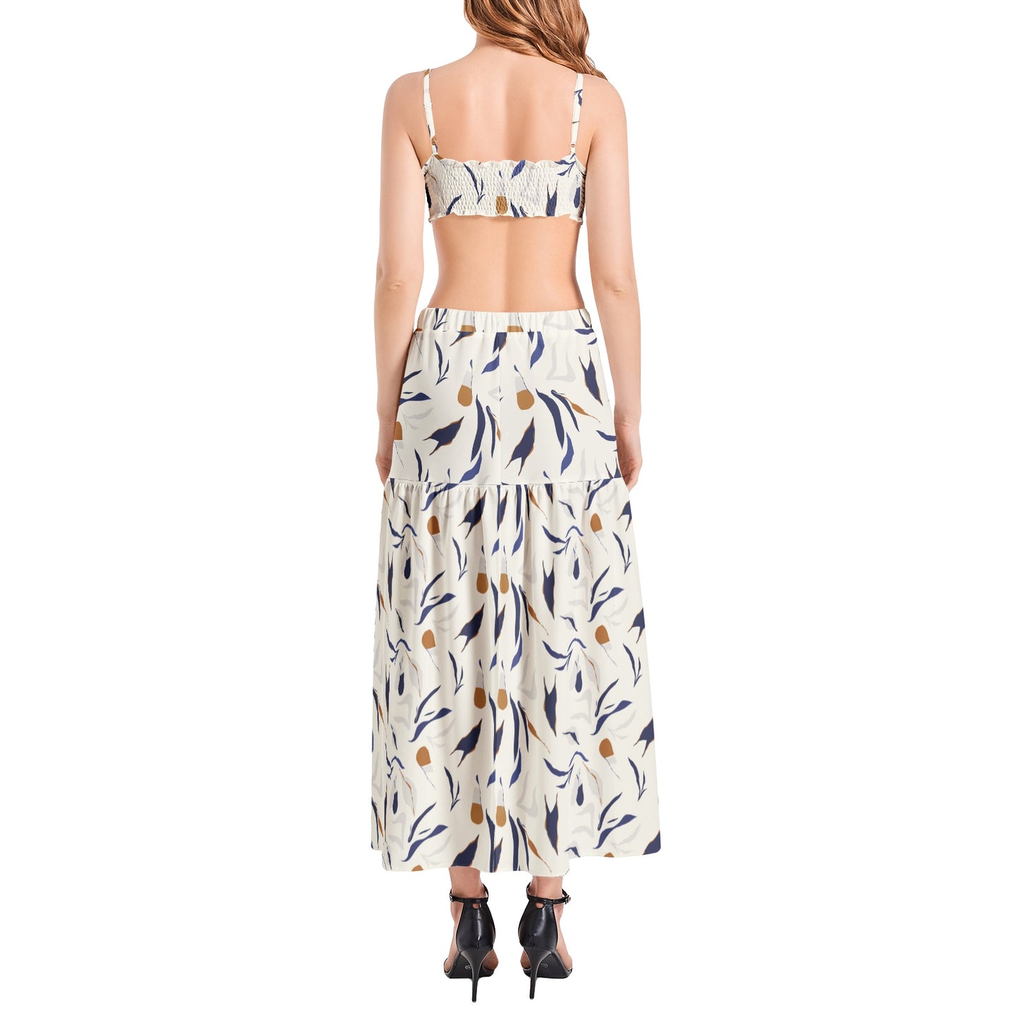 Bralette Top and High Slit Thigh Skirt Set