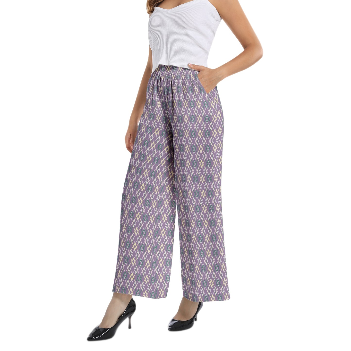 Elastic Waist Wide Leg Pant