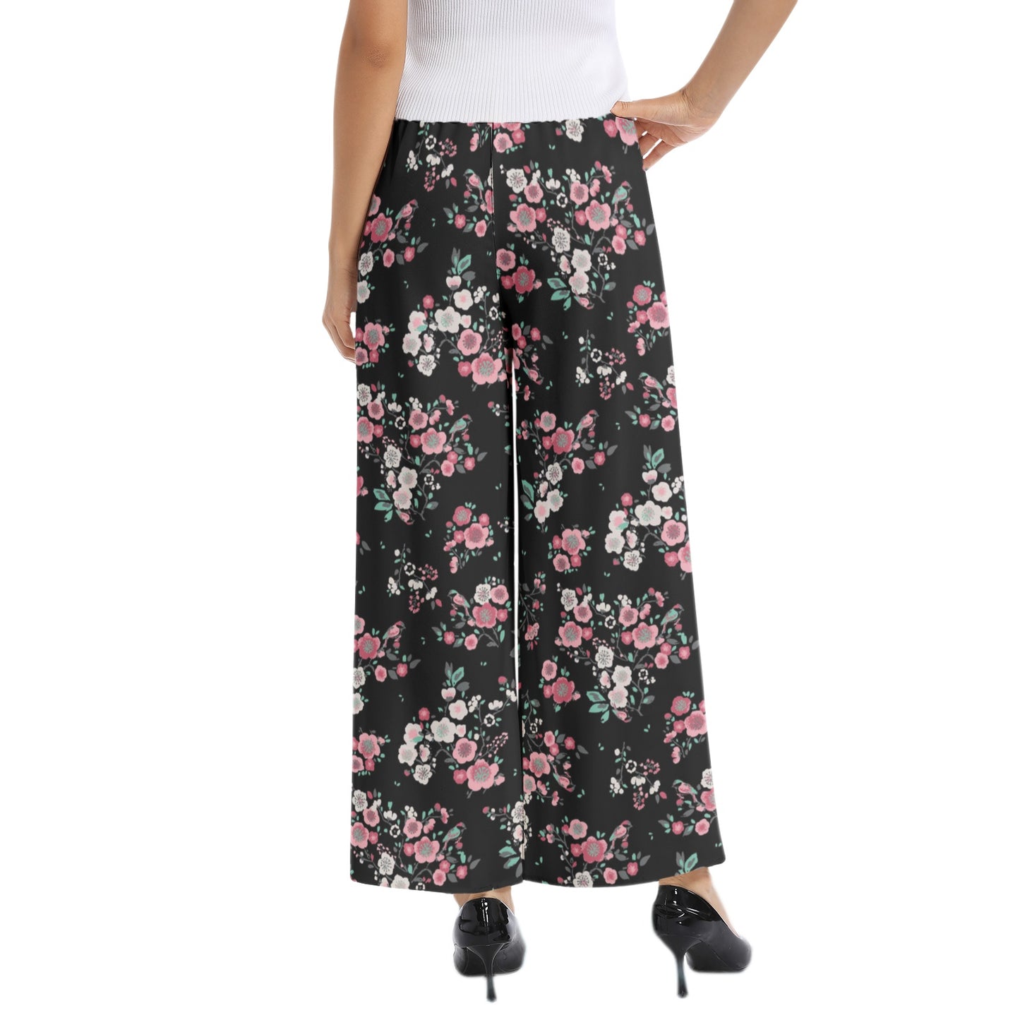 Elastic Waist Wide Leg Pant