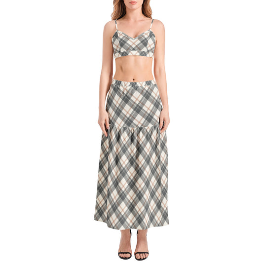 Bralette Top and High Slit Thigh Skirt Set