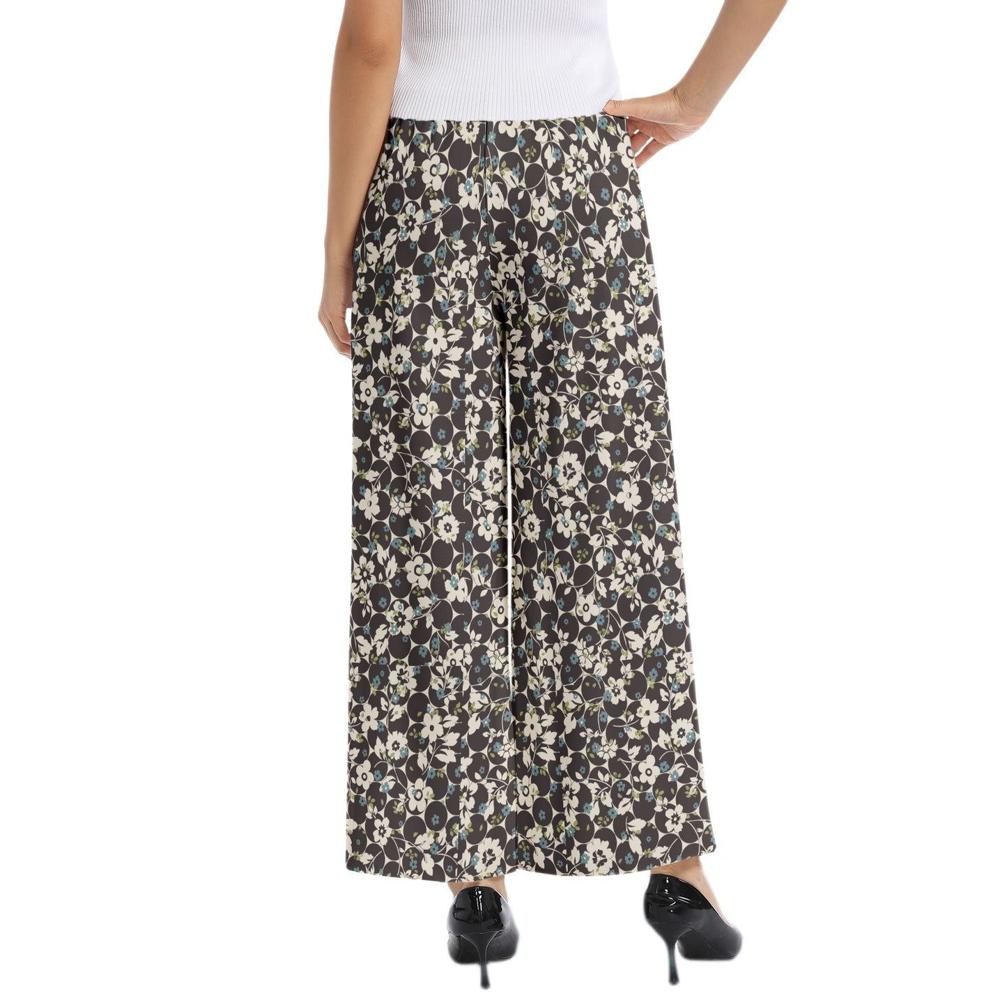 Elastic Waist Wide Leg Pant