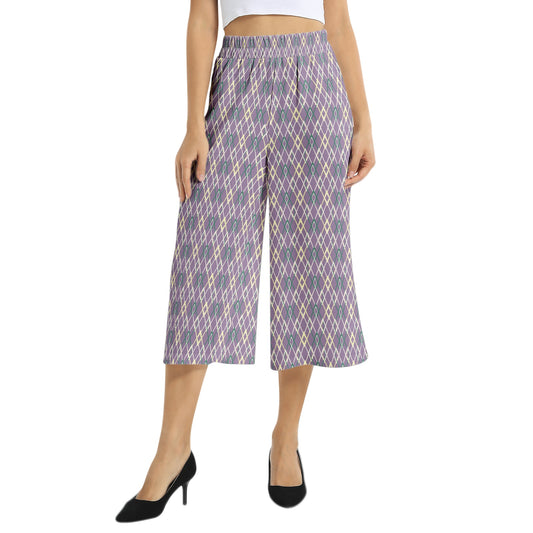 Elastic Waist Capris Wide Leg Pant