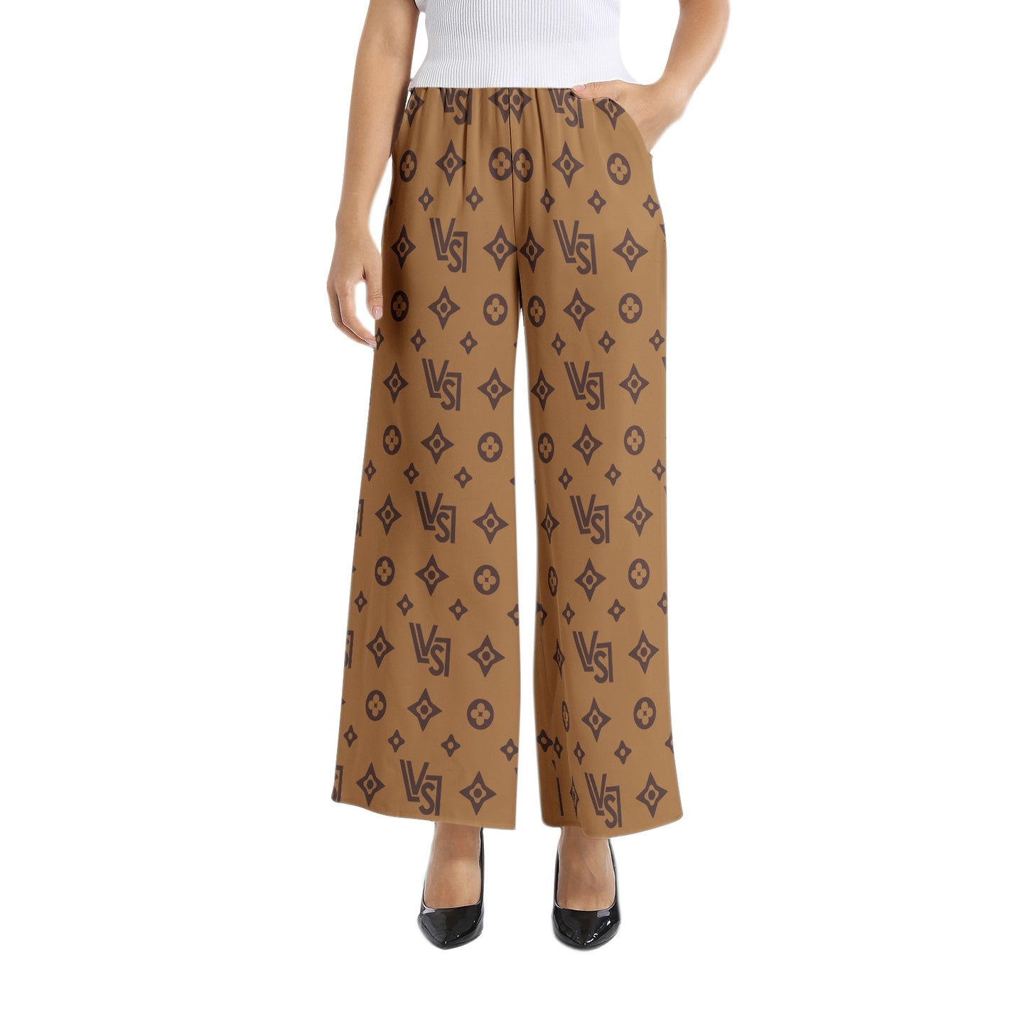 Elastic Waist Wide Leg Pant