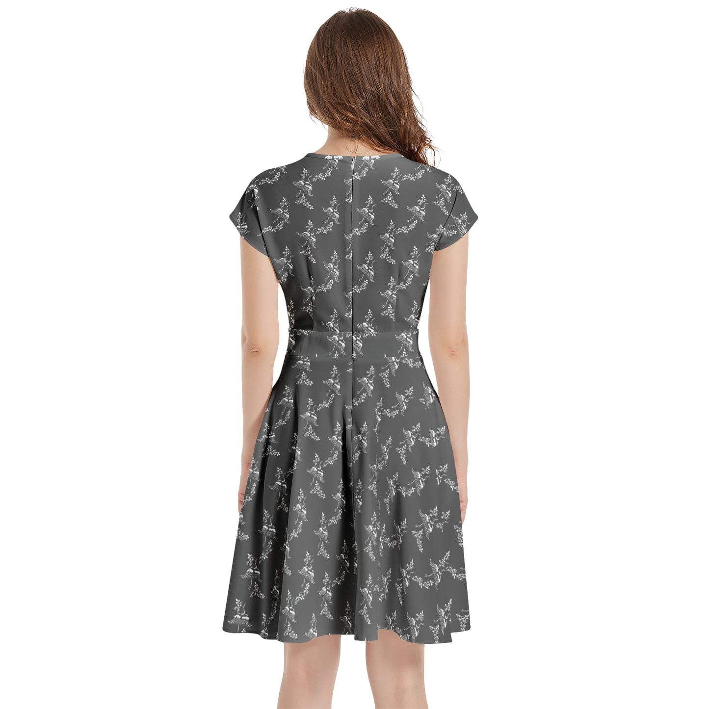 Short Sleeve  Casual A-Line Midi Dress