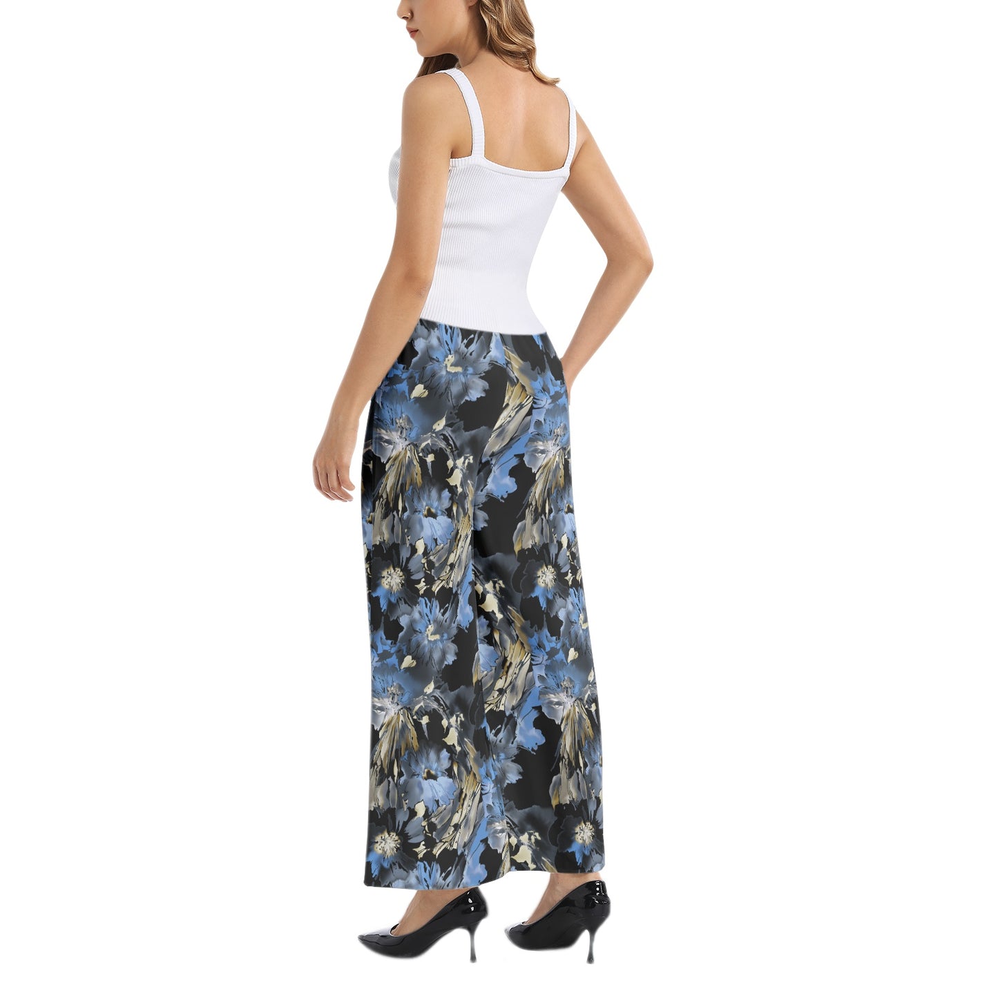 Elastic Waist Wide Leg Pant