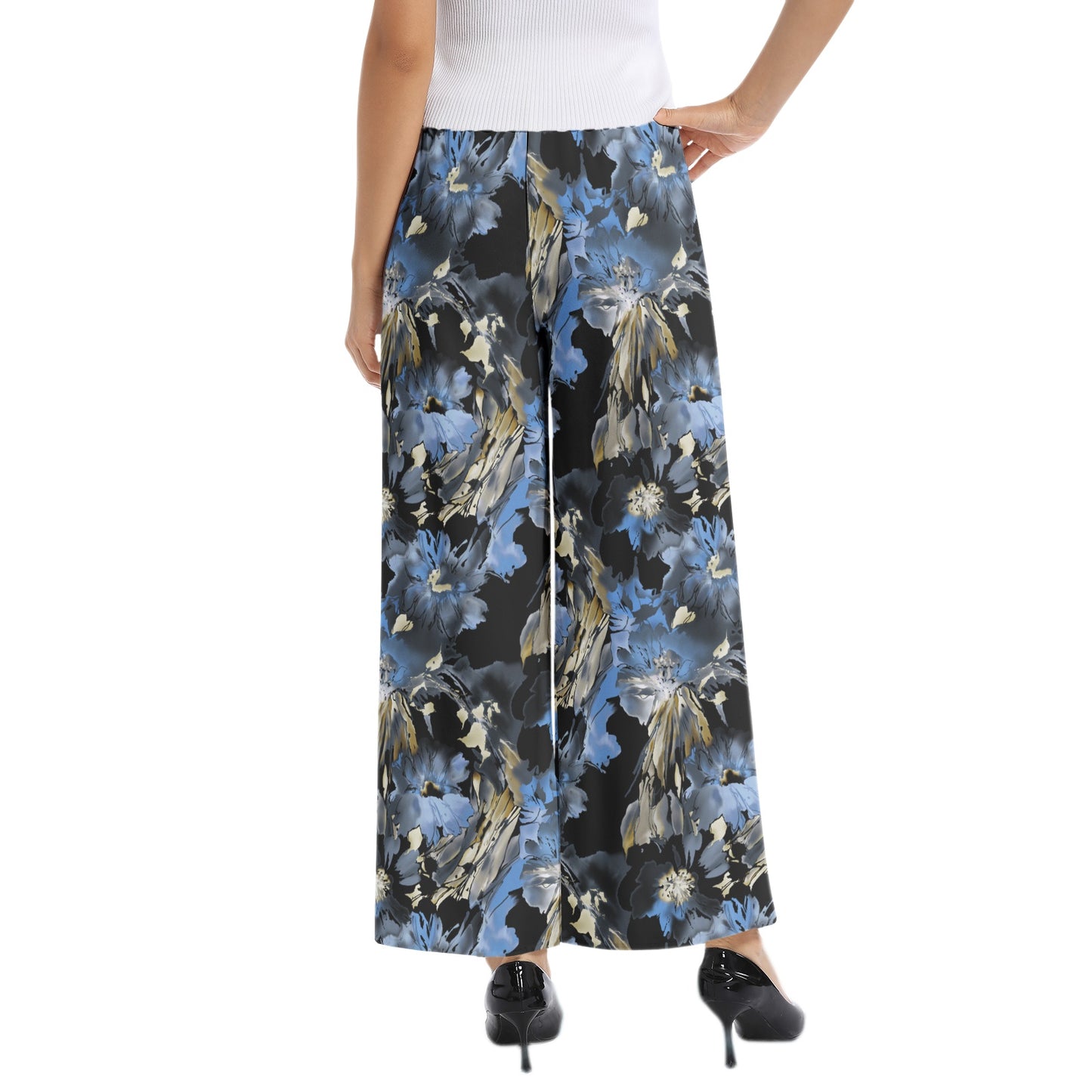 Elastic Waist Wide Leg Pant