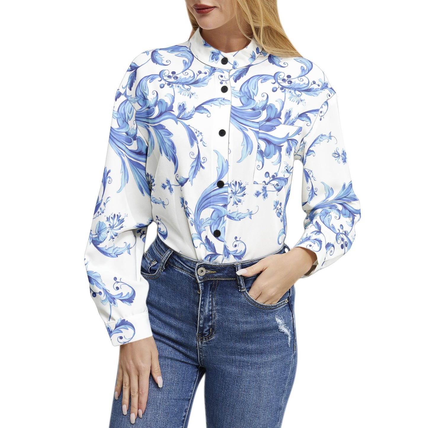 Long Sleeve Button Up Casual Shirt Top