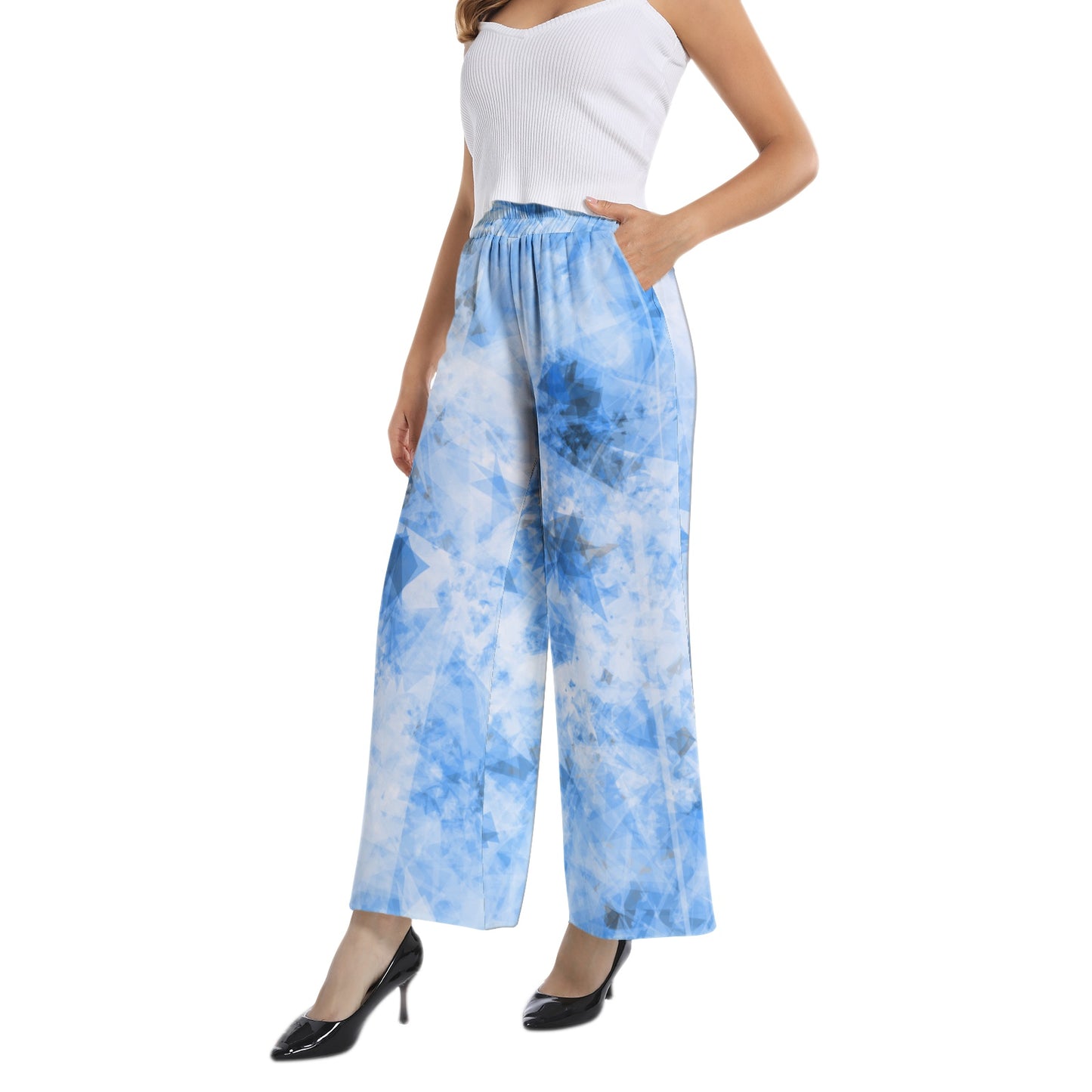 Elastic Waist Wide Leg Pant