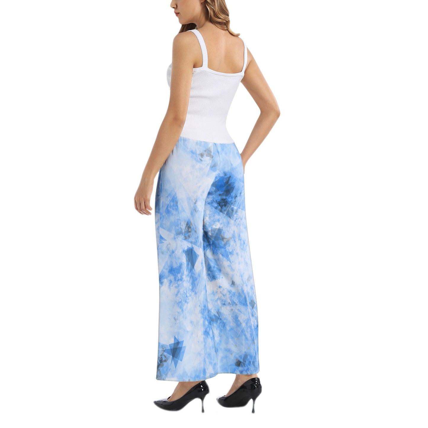 Elastic Waist Wide Leg Pant
