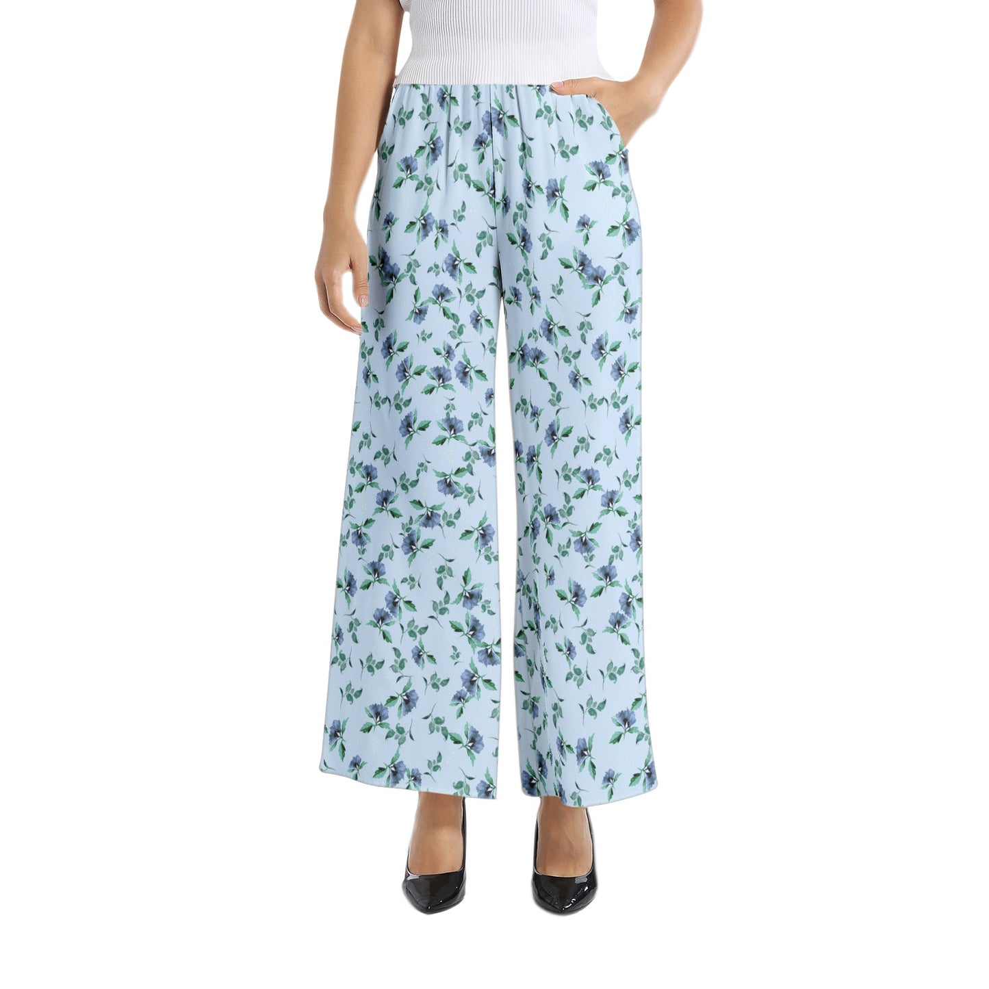 Elastic Waist Wide Leg Pant