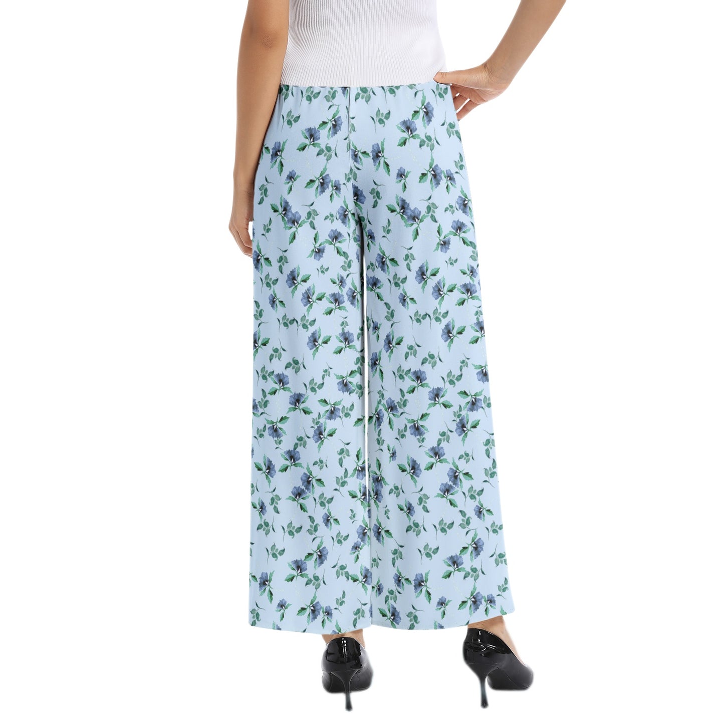 Elastic Waist Wide Leg Pant