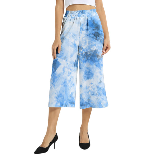 Elastic Waist Capris Wide Leg Pant